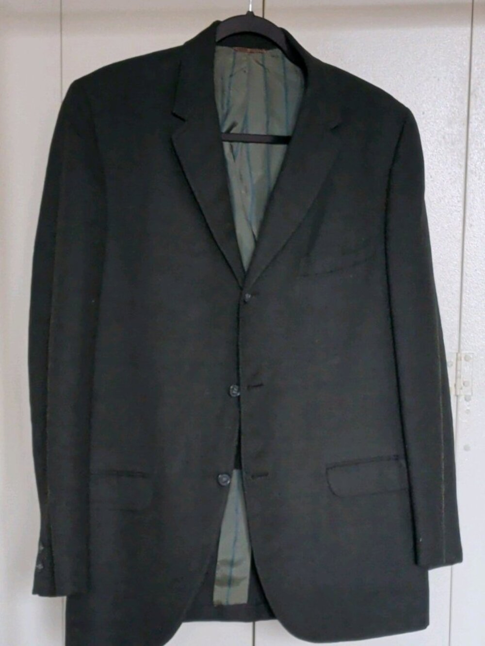 Harrods Men’s Blue/green Wool 2-Piece Suit 44R 38W Regular Fit 3-Button